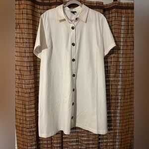 White button up collared shirt dress/ Who what wear